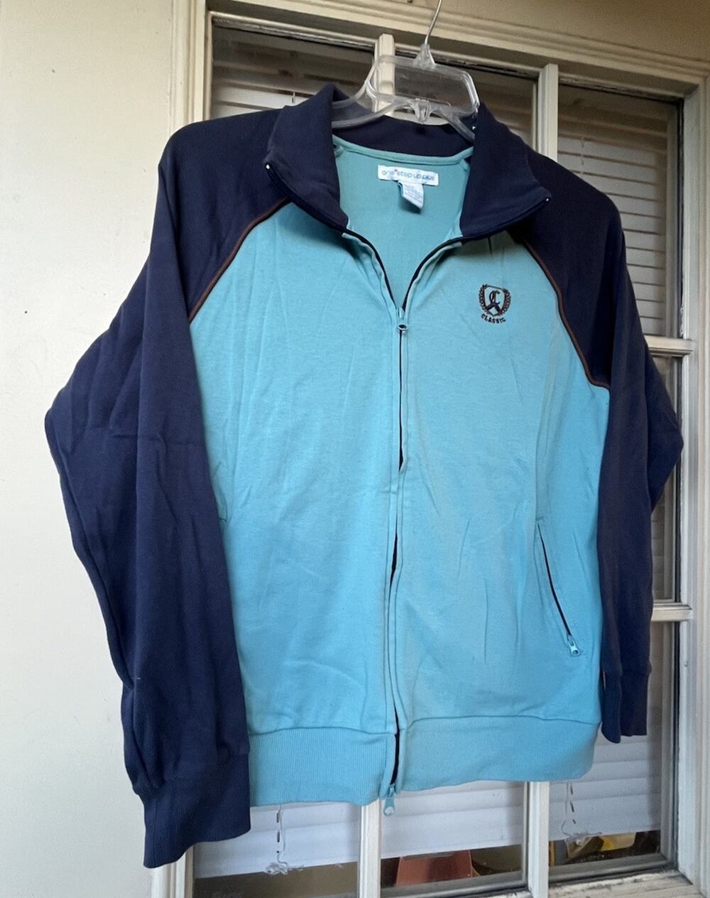 One Step Up Plus Two Tone Womens Long Sleeve Full Zip Up Jacket Size 2X